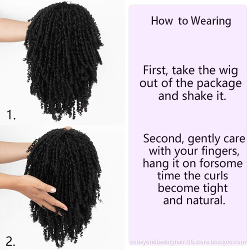 14inch Dreadlock Wig Braided Twist Short Curly t Fiber Synthetic Braids wig for Black Women